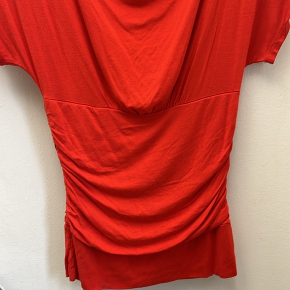 Ing Red Draped Short Sleeve Blouse - Picture 11 of 13